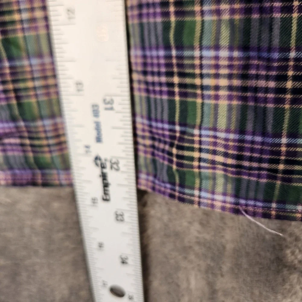 Polo Ralph Lauren Button Down Men XL Purple Green Excellent Plaid Long Sleeve